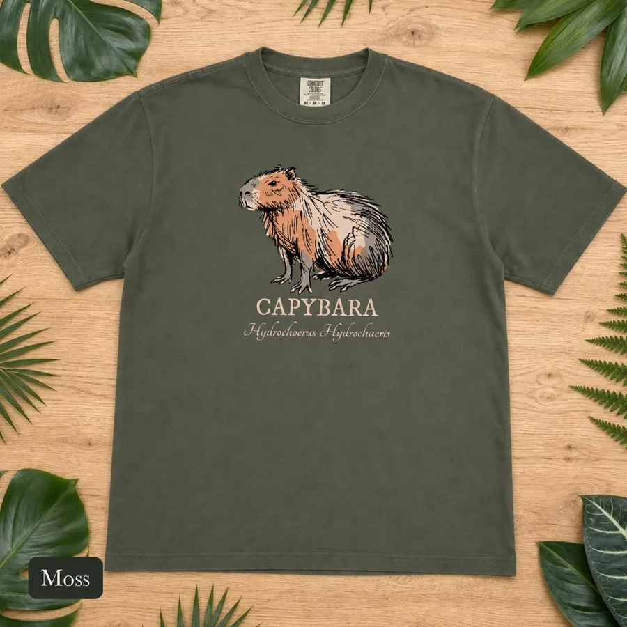 Ink Sketch Capybara Shirt — Folk and Fauna